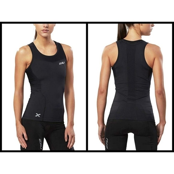 💕2XU💕 Compression Tank Top Black Medium NWT - Picture 6 of 8